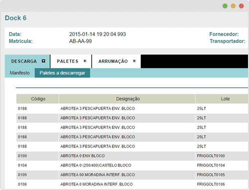 gestão de armazens - logistica - Receção - Geslog