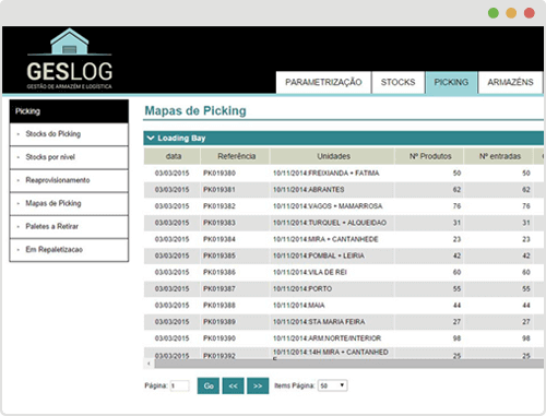 gestão de armazens - logistica - Pedidos (Picking) - geslog