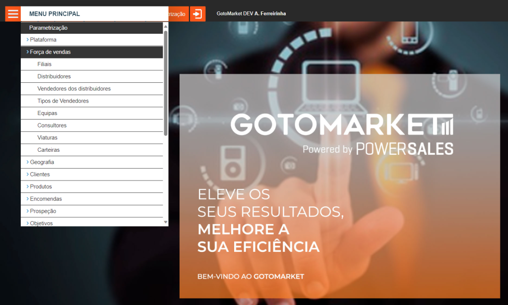 GotoMarket - automação da força de vendas - Prevenda - Estrutura da Organização