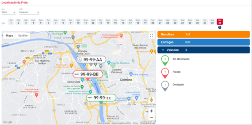 NetTrans - Software de Gestão de Transportes - geolocalização da frota e percursos realizados